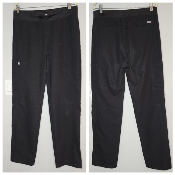 Figs Axim Cargo Black Scrub Pants Men's size Large 7 pockets - Picture 5 of 15